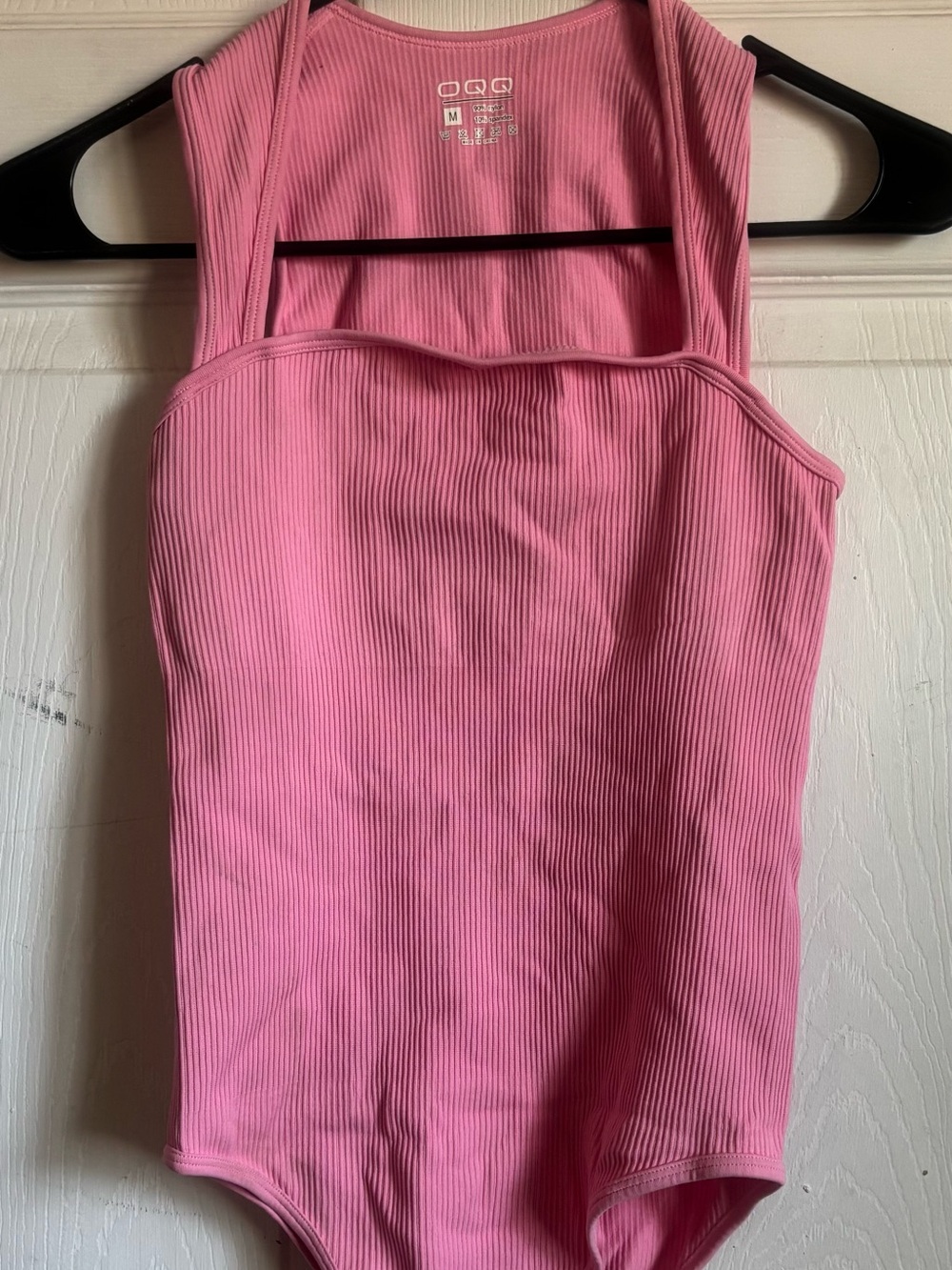 One-Shoulder Ribbed Pink Jumpsuit Bodysuit - Unbranded